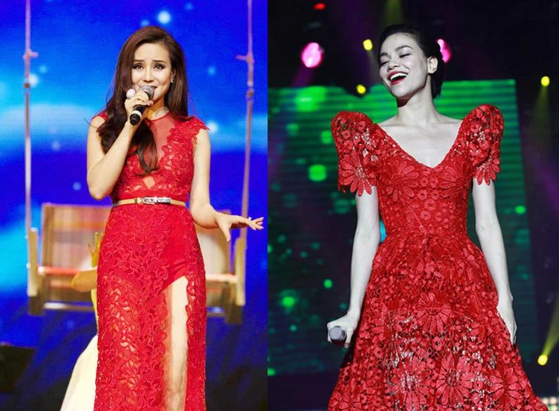 Đầm ren đỏ “hút mắt” năm Rồng của Sao Việt 