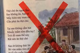 Công an làm việc với người ghép ảnh SGK có bài thơ ‘thịt chó mắm tôm’