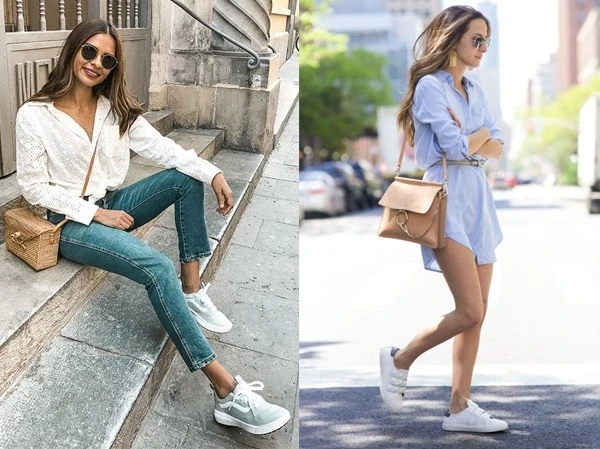 Muôn kiểu diện giày sneaker siêu sành điệu cho nàng công sở