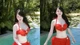 DJ Mie diện bikini đỏ rực khoe dàn da trắng ngần như "bông bưởi"