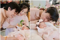 Vợ chồng Cao Minh Đạt hạnh phúc trong tiệc đầy tháng con gái