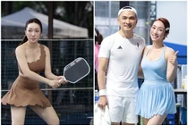 Vợ Chi Bảo nổi bật trên sân pickleball khi mặc gợi cảm