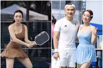 Vợ Chi Bảo nổi bật trên sân pickleball khi mặc gợi cảm