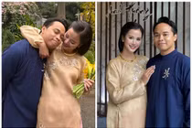 Á hậu Hương Ly tình tứ bên chồng trong lễ vu quy