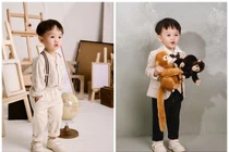 Con trai Đàm Thu Trang ra dáng hot boy nhí, tròn 2 tuổi