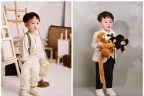 Con trai Đàm Thu Trang ra dáng hot boy nhí, tròn 2 tuổi