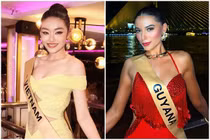 Yến Nhi trổ tài làm tóc cho đại diện Guyana ở Miss Grand International 2025