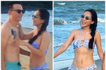 Cựu người mẫu Thanh Thảo diện bikini gợi cảm bên ca sĩ Hoàng Bách