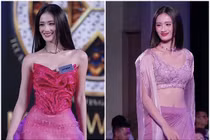 Ý Nhi tự tin trình diễn khi thi Top Model ở Miss World
