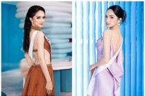 Hương Giang khoe lưng trần gợi cảm ở Miss Universe 2025