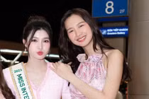 Bảo Ngọc chúc mừng Á hậu Phương Nhi lên xe hoa