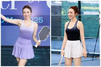 Vợ Chi Bảo xứng danh "nữ hoàng thời trang” sân pickleball