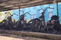 Cháy nhà xe tại trường quốc tế ở Quảng Ngãi 