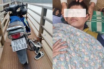 Bàng hoàng cảnh người đàn ông ôm 2 cháu bé nhảy cầu