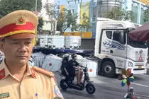 CSGT Quảng Ngãi xử lý vi phạm của xe tải làm rơi hoá chất thế nào?