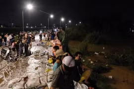 Lũ sông Cầu đạt đỉnh, gần 2.000 người ở Bắc Ninh xuyên đêm đắp đê Đẩu Hàn