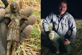 Đang dò kim loại, bất ngờ đụng trúng tượng Chúa Jesus 800 tuổi