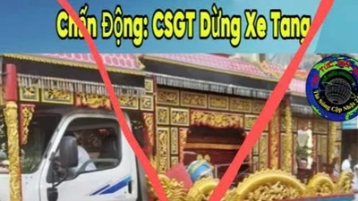 Clip "CSGT dừng xe tang, bé gái chui ra từ quan tài" là giả