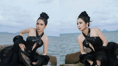 Hoa hậu Nhân ái Hằng Nguyễn đẹp lộng lẫy ở Nha Trang