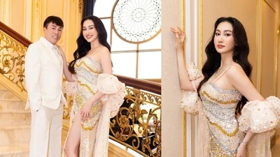 Hoa khôi Đoàn Hồng Trang mặc gợi cảm đẹp lộng lẫy ở sự kiện