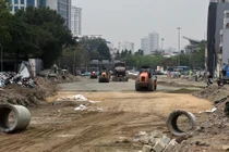 Đường vành đai 1 đoạn Hoàng Cầu - Voi Phục sau 3 tháng thi công