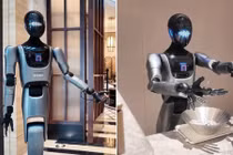 XMAN-R1 có thể chào hỏi, hỏi đáp thông minh và trao quà chào mừng cho khách lưu trú.