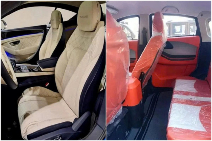 Khoang nội thất của xe cũng gây bất ngờ khi được bố trí 4 chỗ ngồi rộng rãi, trang bị màn hình trung tâm đơn giản, ghế bọc giả da và một số chi tiết trang trí mô phỏng gỗ. Với chi phí thấp, các vật liệu tất nhiên không thể so với xe sang thật, nhưng xét trên giá bán, đây là một nỗ lực đáng khen.