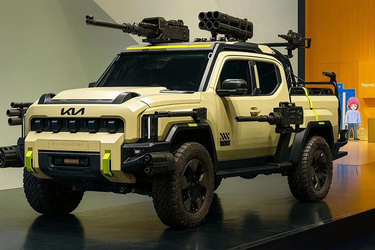 Bất ngờ với bán tải Kia Tasman bản quân sự "siêu ngầu" từ Ai