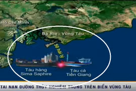 Hiện trường 2 tàu đâm nhau trên biển Vũng Tàu