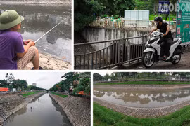 Nước sông Tô Lịch đổi màu từ đen sang nâu: Người dân nói gì?
