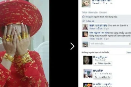 Lại xôn xao ảnh cặp đôi đeo đầy vàng trong ngày cưới