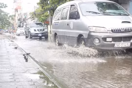 Cận cảnh con đường không mưa cũng ngập, phủ lớp rêu trơn nhẫy gây bức xúc 