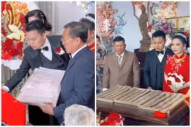 Màn trao quà cưới “không nhượng bộ” giữa hai bên thông gia gây sốt