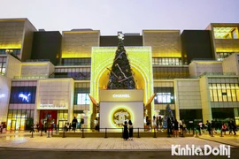 Giới trẻ thích thú check-in cây thông “khổng lồ” tại các trung tâm thương mại