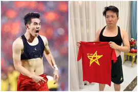 Mặc áo giống Tiến Linh, chồng Đoàn Di Băng nhận cái kết hài hước