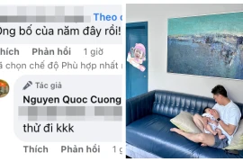 Cường Đô La cho con uống sữa cực chuyên nghiệp