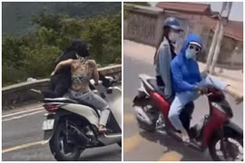 Cặp đôi “diễn xiếc” trên đèo Hải Vân và loạt tình huống thót tim