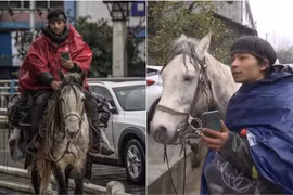 Chàng trai cưỡi ngựa hơn nửa năm về quê ăn Tết