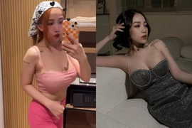 Về dáng sau sinh, con gái Minh Nhựa chăm khoe ngực “khủng”