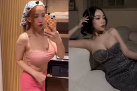 Về dáng sau sinh, con gái Minh Nhựa chăm khoe ngực “khủng”