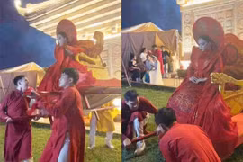 Tham dự show thời trang, TikToker Phạm Thoại ngã kiệu