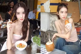 Danh tính gái xinh Thái Lan gợi cảm, ngồi quán vỉa hè Hà Nội