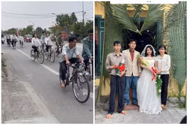 Đám cưới phong cách thập niên 90, rước dâu bằng xe đạp cực độc
