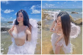 Diện style lạ đời đi biển, hot girl Sài thành được khen nức nở