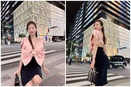 Hot girl Hà thành Phương Bora diện đồ tôn dáng trên phố Nhật Bản