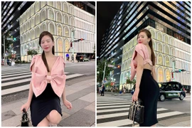 Hot girl Hà thành Phương Bora diện đồ tôn dáng trên phố Nhật Bản