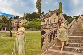 Cựu hot girl đình đám hoá nàng thơ dạo chơi trong lâu đài Anh