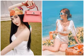 Vợ hai Minh Nhựa khoe dáng đồng hồ cát dù 2 lần sinh nở