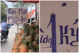 Biển quảng cáo bán dứa khiến bao khách hàng “tá hỏa” vì cú lừa
