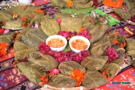 Ngọt bùi bánh nếp nhân trứng kiến của người Tày ở Tuyên Quang